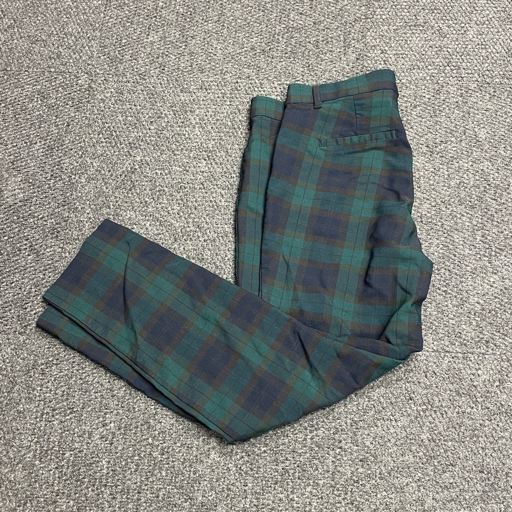 Gap Signature Holiday Skinny Ankle Dress Pant Sz 14 Navy/Green Plaid EUC - Picture 7 of 7